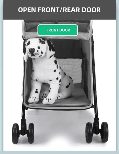 Foldable Outdoor pet travel cart Portable Pet strollers for medium and large dogs cats