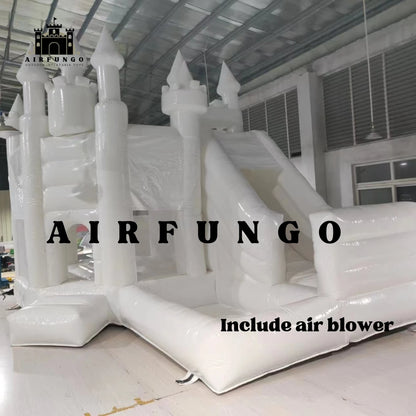 Customization White Bounce House Inflatable Bouncing House Bouncy Castle Combo With Slide And Ball Pit For Kids Birthday/Event