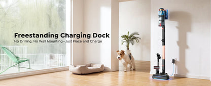 BUTURE S20 Cordless Vacuum Cleaner, 75KPa 650W Powerful Suction, 90 Min Runtime, Freestanding Charging Dock, Removable Battery, Smart Display Stick Vacuum for Pet Hair, Carpets and Hard Floors