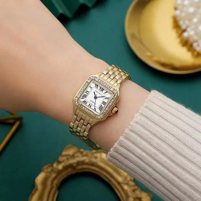 Luxury Rhinestone Women Watches Fashion Square Quartz Wristwatch Simple Ladies Clock Reloj Mujer