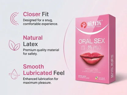 Oral PRO MultiPurpose Condoms No Reservoir Ultra Thin Front Internal Dotted Natural Latex 10pcs-50pcs Men ExtraSensation Beilile