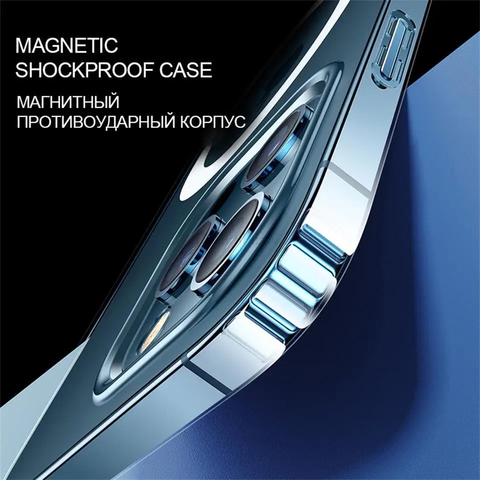 For Magsafe Magnetic Wireless Charging Case For iPhone 15 11 12 13 14 Pro MAX Mini XR XS 7 Plus Leather Wallet Card Holder Cover