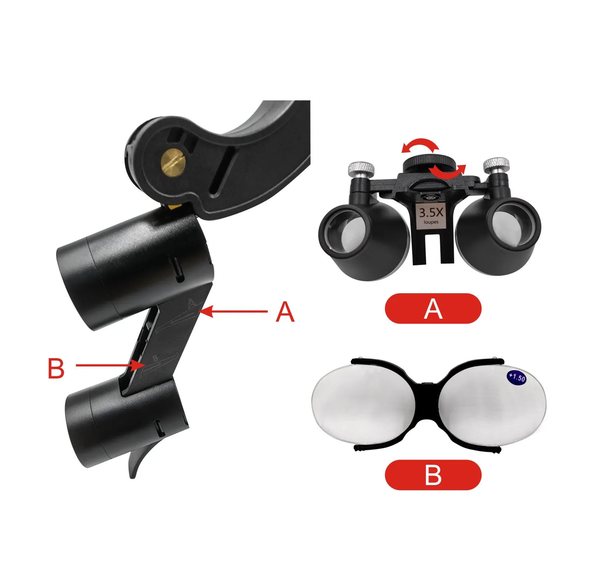 2.5X 3.5X Binocular Dental Loupe Magnification Headlamp with Single Battery Surgical LED Headlight for Dentist Medical Lamp