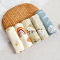 HappyFlute New Print 5Pcs/set 60*60CM Soft Muslin Swaddle Feeding Burp Cloth Newborn Pure Cotton Baby Face&Hand Wash Wipe