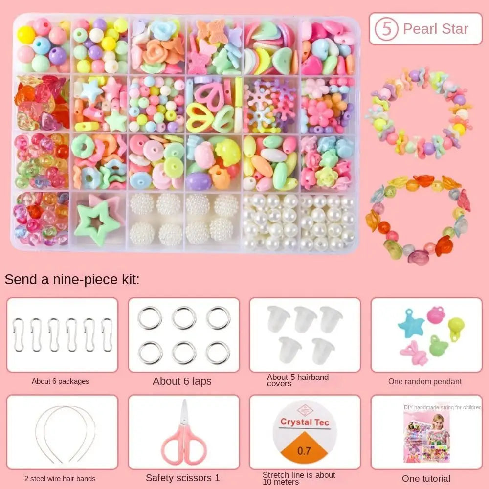 Arts Crafts DIY Handmade Beaded Kit DIY Handmade DIY Making Beads Kit Colorful Kawaii Kit for Make Bracelets Beads Girl Gift