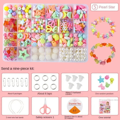 Arts Crafts DIY Handmade Beaded Kit DIY Handmade DIY Making Beads Kit Colorful Kawaii Kit for Make Bracelets Beads Girl Gift