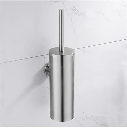 304 Stainless Steel Wall Mounted Bathroom Scrubber, Odor Proof Hanging Toilet Bowl Cleaning Brush with Holder