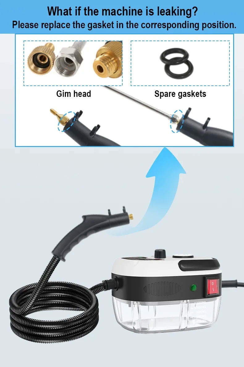 Multifunctional Handheld High Pressure Steam Cleaner Portable Household Steam Machine for Kitchen Hood Home Car Cleaning