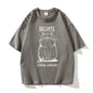 БЕСИТЕ CAT Funny Graphic T-shirt Men Russian Script Fashion Style Tee Shirt Short Sleeve Cotton Soft Tshirts Women