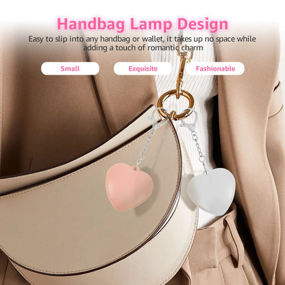 1/2/4Pcs Handbag Night Light Heart-Shape Purse Light LED Automatic Sensor Rechargeable Touch Wallet Tote Bag Mini Light Keychain