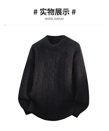 Warm Knitted Pullover 2025 New Winter Men's O-neck Casual Sweater High-quality Men's Pullover Clothing Size 4XL