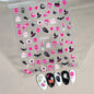 1sheet 5D Halloween Nail Stickers Pink/Green/Black Cartoon Pattern Nail Art Slider DIY For Sweet Cool Girl Cute Nail Decoration