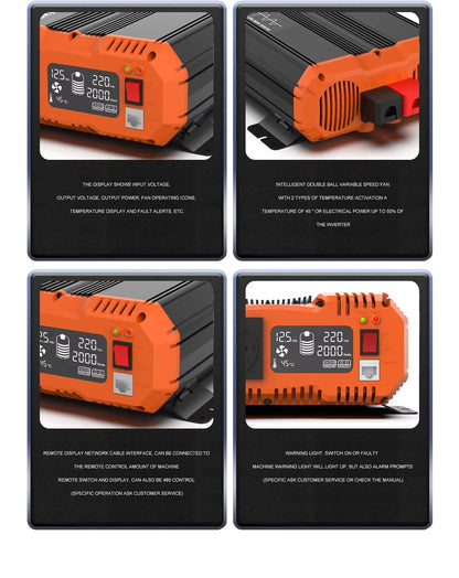 Current Converter for car FCHAO 3000W/3500W 48V V V V/230V 50Hz to pure slinusoidal wave with LCD and remote control screen for camper