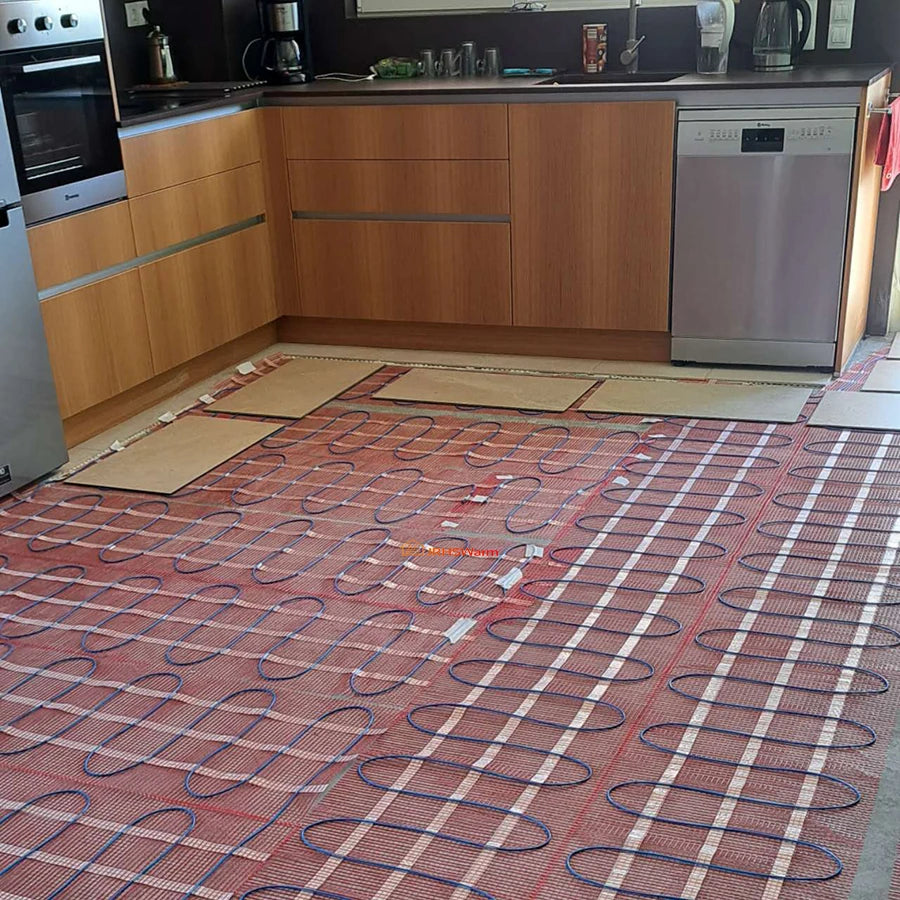 230V 150w/m2 Electric Underfloor Heating Mat Kit Pad System Parts For Bathroom Ceramic Stone Tile Wooden Floor Heated Warming