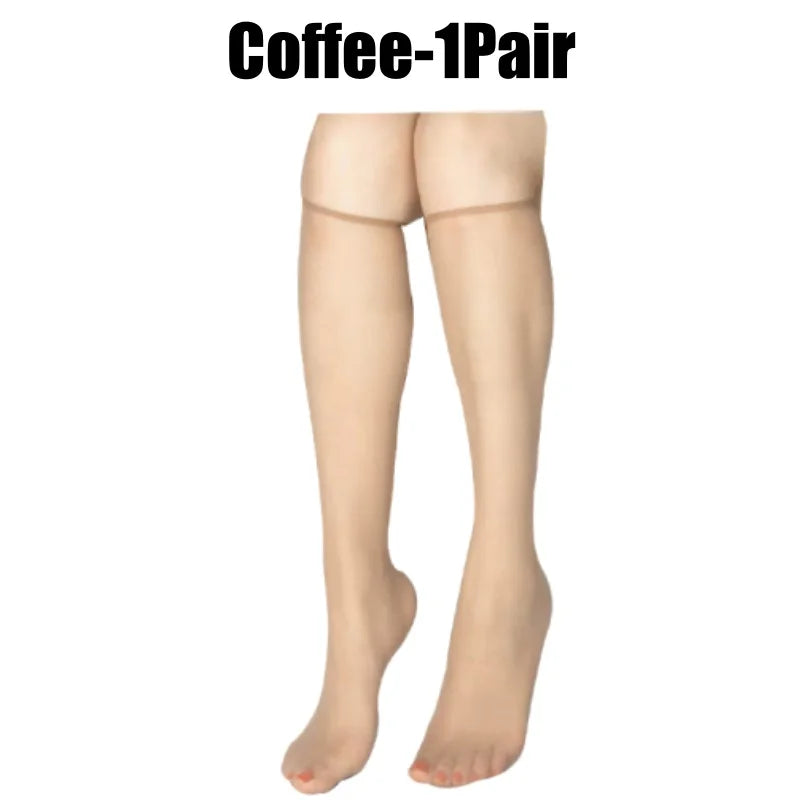 Summer Ultra-Thin Korean Style Invisible Thigh-High Socks Nude Seamless Mid-Calf Short Socks for Women Anti-Snag Sheer Stockings