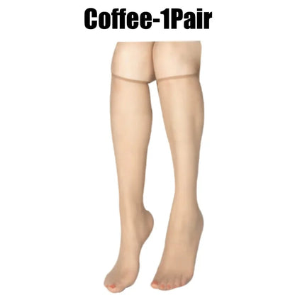 Summer Ultra-Thin Korean Style Invisible Thigh-High Socks Nude Seamless Mid-Calf Short Socks for Women Anti-Snag Sheer Stockings