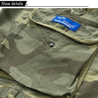 New Men Summer Outdoor Leisure Camouflage Comfortable Shorts Men Elastic Waist Loose Straight High-Quality Design Shorts Male