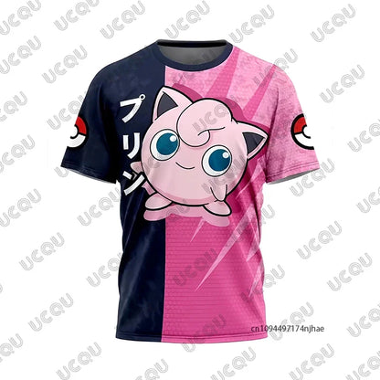 3D Full Print T-shirt Boys Girls Purple Lightning Anime Casual Oversized Children Short Sleeve Tops