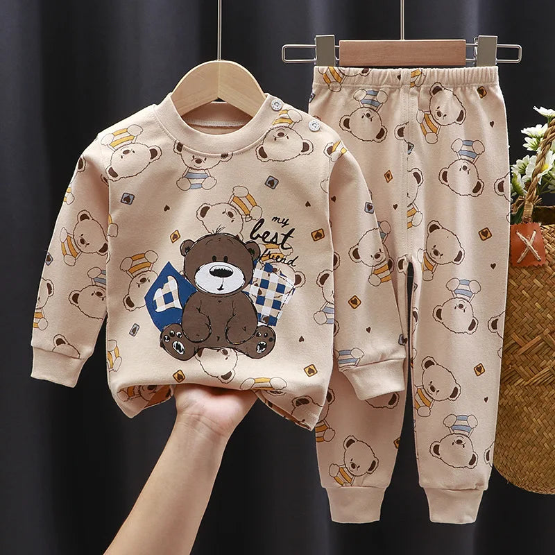 Children Sets Children's Clothing Boys Girls CottonAutumn winter Clothing Pants Sleepwear Underwear Christmas Gift Kids Clothes