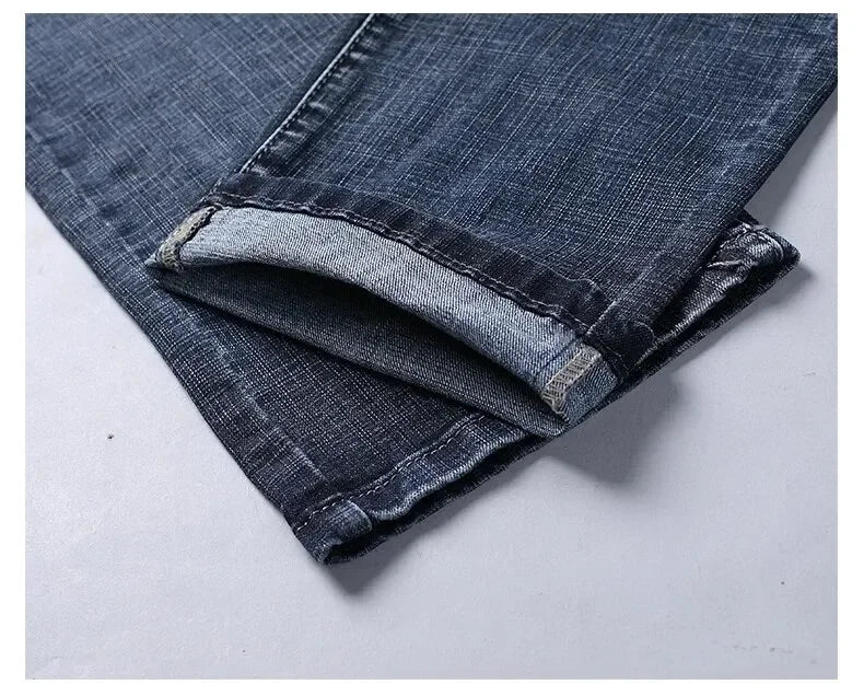 New Business‑Style Men's Jeans, Comfortable Straight Leg Stretch Denim Pants, Classic Blue Black Work Trousers, Fashion Versatile Male Clothing For Office, Business Occasions And Casual Daily Outfit