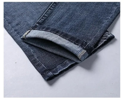 New Business‑Style Men's Jeans, Comfortable Straight Leg Stretch Denim Pants, Classic Blue Black Work Trousers, Fashion Versatile Male Clothing For Office, Business Occasions And Casual Daily Outfit