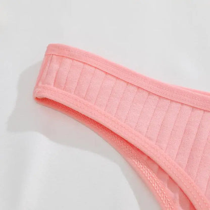 8Pcs/Set Cotton Seamless Thongs For Women Sexy Low Rise Solid Color Breathable Pantys Female Comfortable Soft G-String Underpant