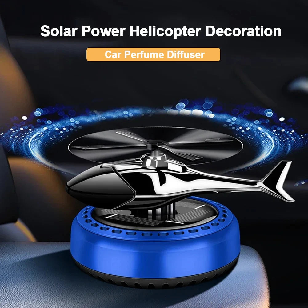 New Car Air Freshener Solar Helicopter Interior Decoration Propeller Rotating Long Lasting Fragrance Perfume Diffuser Car Decor
