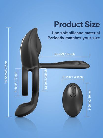 Cock Ring Vibrating for Men Ejaculation Delay Male Erectile Penis Ring G-Spot Clitoris Anal Stimulator Adult Sex Toy for Couples