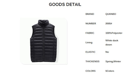 Men's Sleeveless Puffer Jacket 2023 New Autumn Spring Lightweight Water-Resistant Packable Men Down Vest Coat
