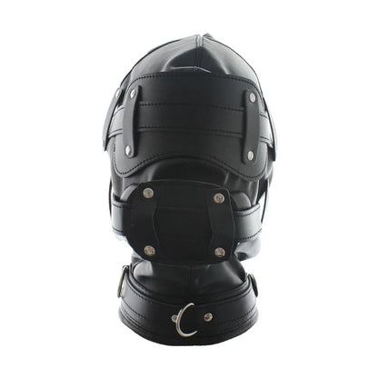 BDSM PU Leather Sexy Hood Masks Costumes Adults Cosplay Party Face Mask Metal Buckle Blindfold Hood Punk Role Play Accessories
