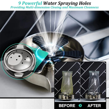 Kitchen Sink Glass Cup Wash Automatic Stainless Steel Pressure Spray  Washer Cup Tool Cleaning Faucet Bar Rinser Coffee Pitcher