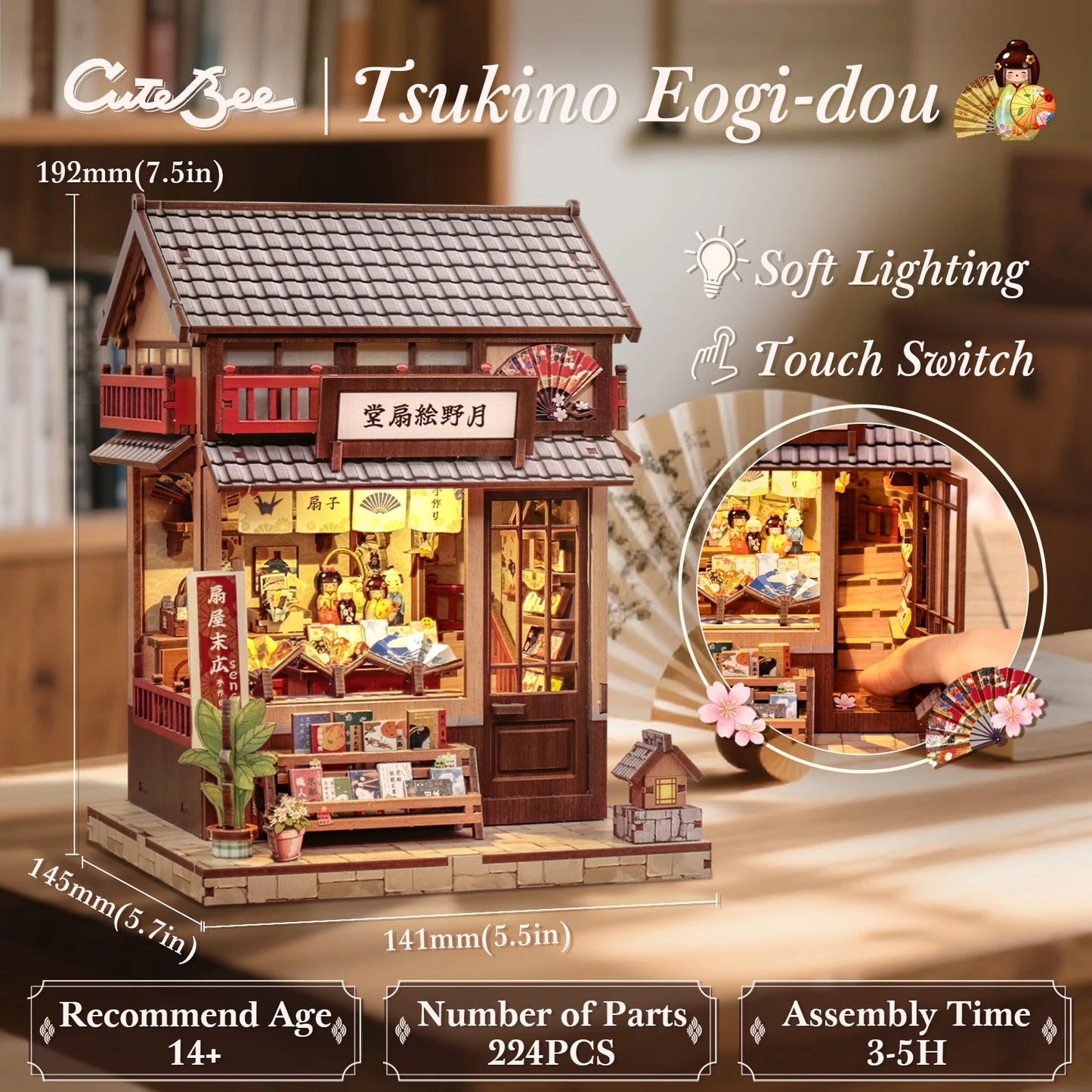 CUTEBEE Book Nook DIY Building Kit with Laser-Cut Precision Pieces 3D Wooden Puzzle  Collectible Desk Home Decor for Gift Idea