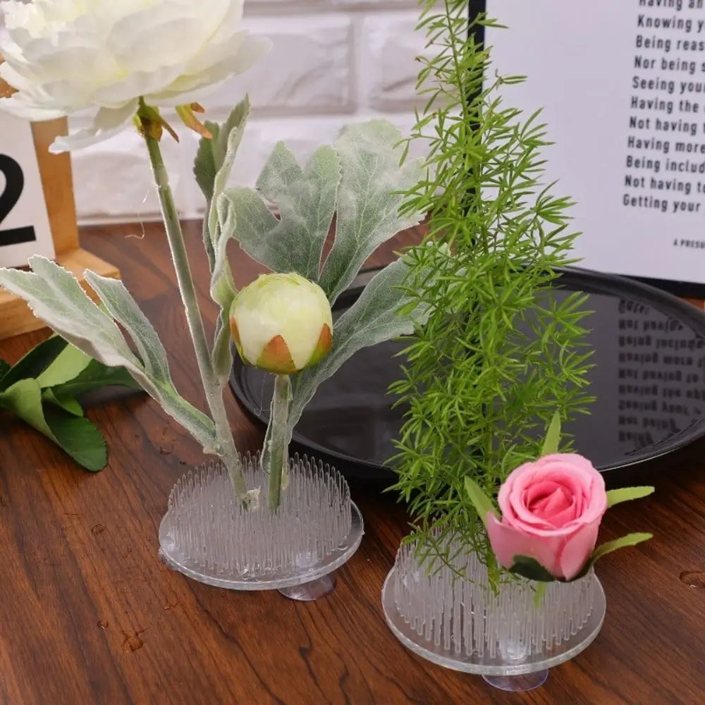 1/3Pcs Transparent Ikebana Stem Holder Waterproof Circular Arrangement Base DIY Flower Fixing Bracket for Vases Floral Design