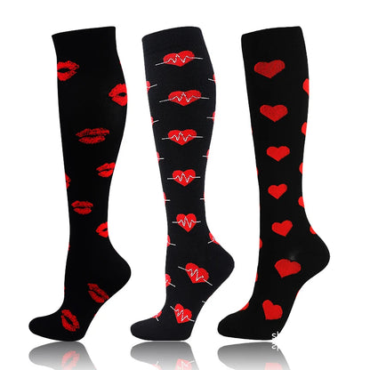 58 Styles 3 Pairs/Pack Compression Socks Knee High 30MmHg  Women Men Sports Socks Edema Diabetes Varicose Veins Running Socks