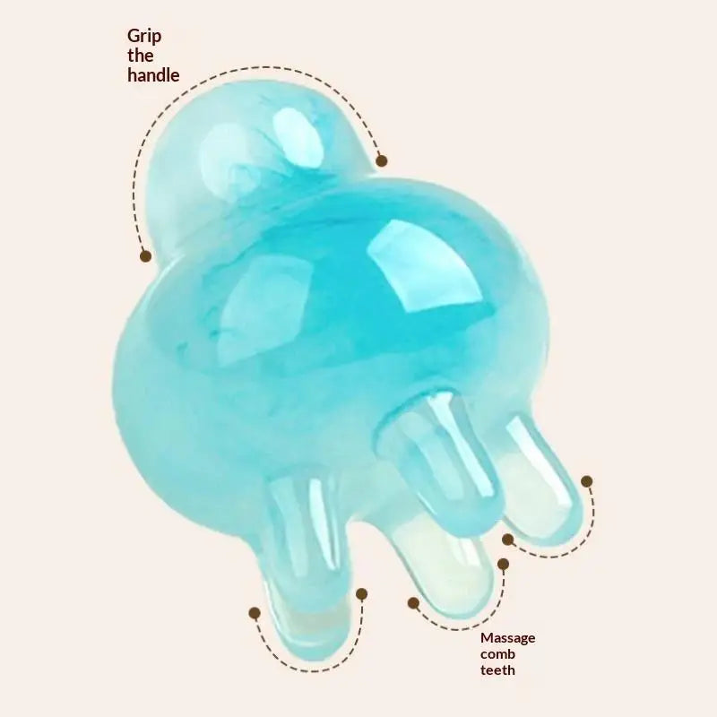 【Y】Resin Jellyfis Massage Comb Head Meridian Scraping Scalp Massage Brush Acupuncture SPA GuaSha Massage Comb Fatigue Relief