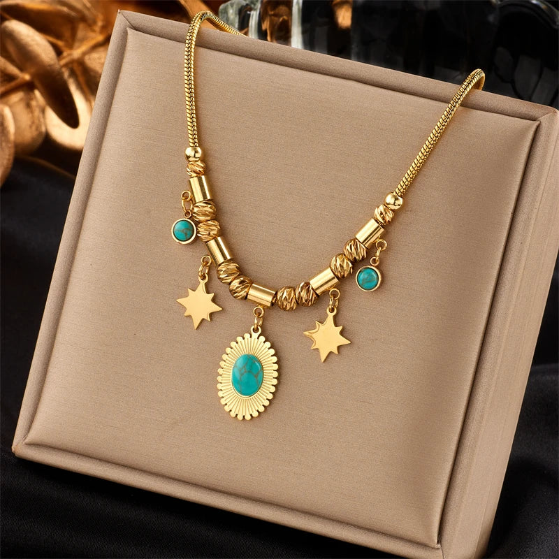 XIYANIKE 316L Stainless Steel Necklace for Women Gold Color New Trends Exquisite Chic Charming Birthday Fashion Jewelry Collier