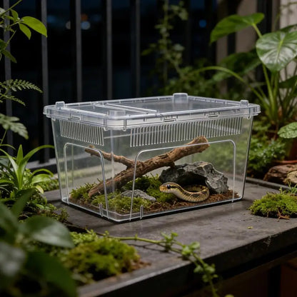 Hot Sale Clear Plastic Reptile Terrarium Ventilated Breeding Box For Lizards Snakes And Small Pets