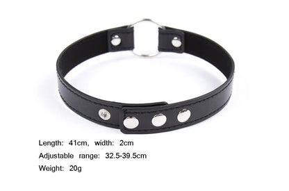 Sexy PU Leather Choker Collar for Women Gothic Punk Spike Heart O-Ring Bell Bondage Slave Neck Strap BDSM Role Play Accessory