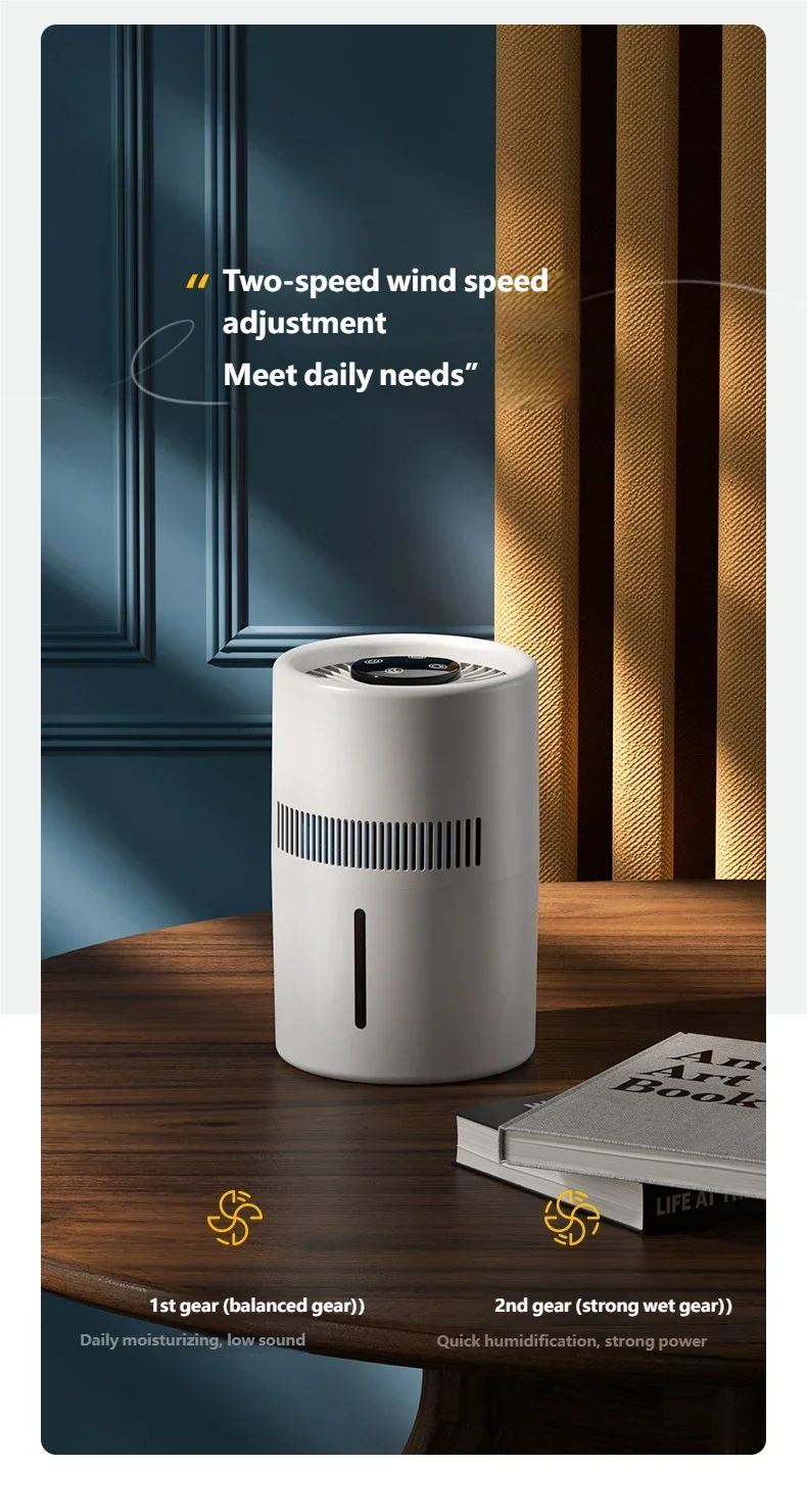 HOMEFISH Home Office Desktop Fog Free Humidifier Air Purifier for Bedroom Car - Safe for Pregnant Women Mothers Babies