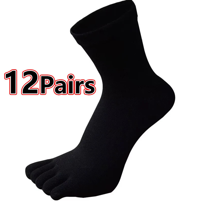 5Pairs Toe Socks Crew Socks Men and Women Five Fingers Socks Breathable Cotton Socks Sports Running Solid Color as Birthday Gift