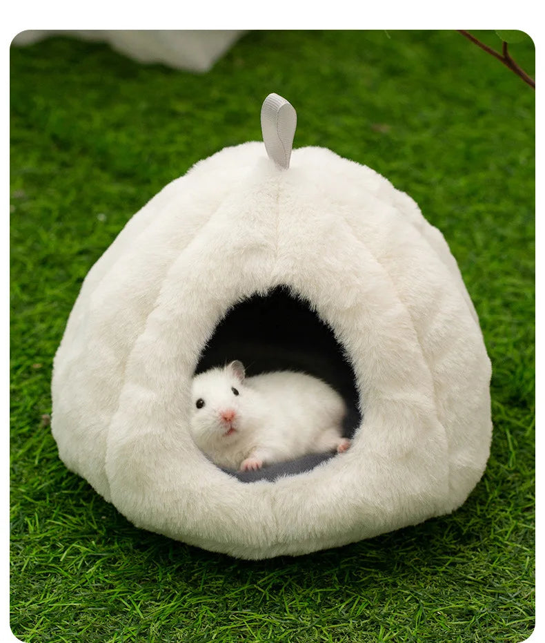 Small Pet Winter Warm Nest Rabbit Fleece Hamster House Gerbil Hideout Plush Mouse Sleeping Cave for Hamsters Mice