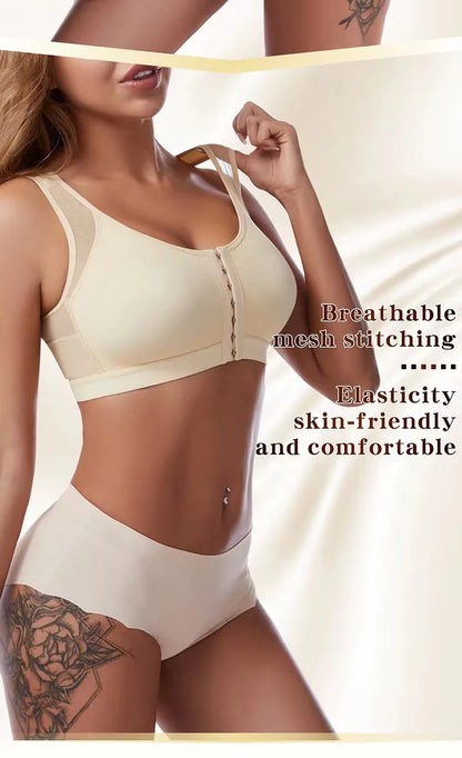 Large Size Front Closure Bra Wire Free Vest Brassiere Intimates Women's Push Up Bralette Underwear Female Unlined Bras Lingerie