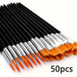 Flat And Round Paint Brushes Set,Pointed Flat Nylon Hair Brushes For Acrylic Oil Watercolor Paint Party Painting