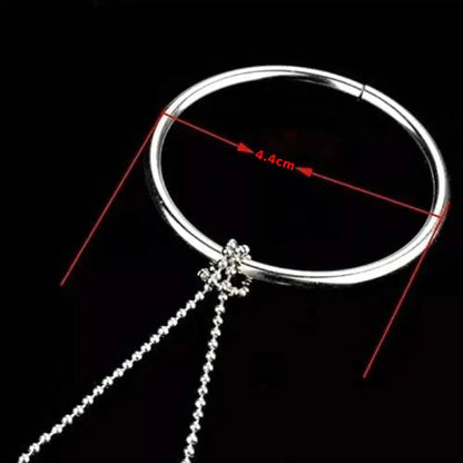 Magic Ring Chain Metal Knot Puzzle Trick Prop Close Up Illusion Toy Stage Performance Party Game Gift for Kids Halloween Play