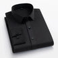 55-105KG Men's long sleeved elastic shirt, non ironing business dress, professional work attire, stand up collar shirt