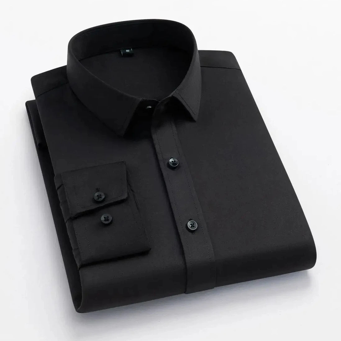 55-105KG Men's long sleeved elastic shirt, non ironing business dress, professional work attire, stand up collar shirt