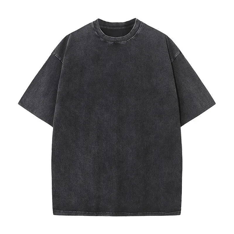 Cotton Short Sleeved T-shirt Summer Round Neck Loose and Base Shirt for Men Women Basic Tee