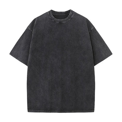 Cotton Short Sleeved T-shirt Summer Round Neck Loose and Base Shirt for Men Women Basic Tee
