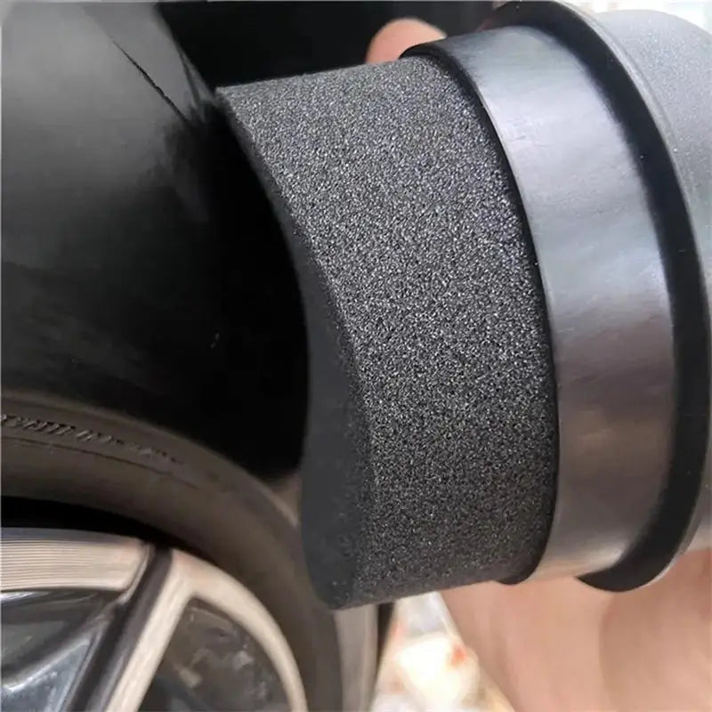 Flat Mouth Curved Regular Handheld Sponge Brush With Cover Car Tire Polishing And Waxing Sponge Portable Tire Cleaning Tools