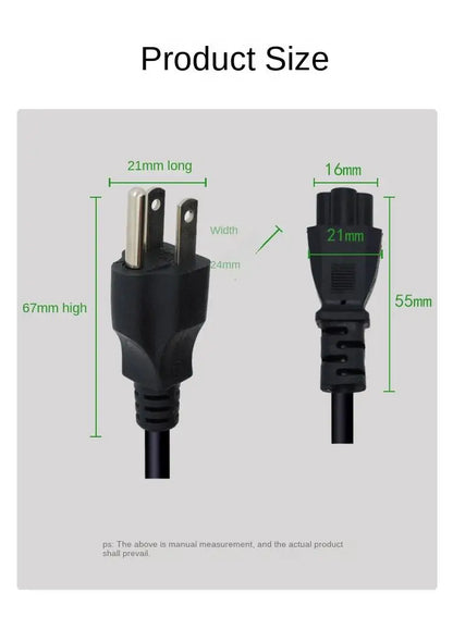 EU Plug Power Supply Cable IEC320 C5 1.5m 1.2m European AC Power Extension Cable For Dell Lenovo Asus Notebook Laptop Charger